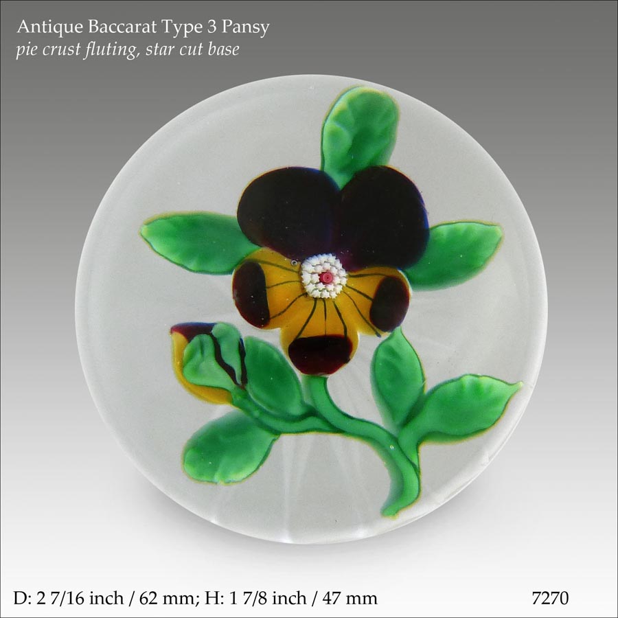 Antique Baccarat pansy paperweight (ref. 7270)