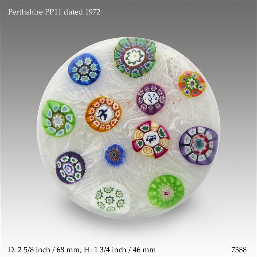 Perthshire PP11 1972 paperweight (ref. 7388)