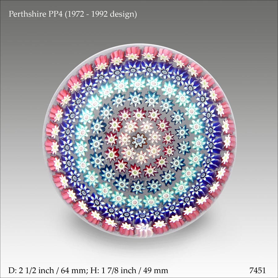 Perthshire PP4 millefiori paperweight (ref. 7451)