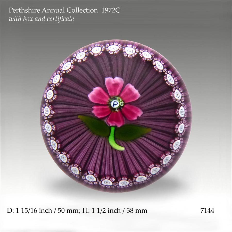 Perthshire 1972C flower paperweight (ref. 7144)