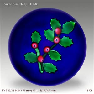Saint Louis LE1985 Holly paperweight (ref. 5808)