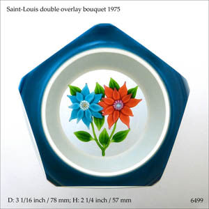 Saint Louis 1975 overlay bouquet paperweight (ref. 6499)