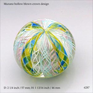 Murano hollow crown paperweight (ref. 6287)