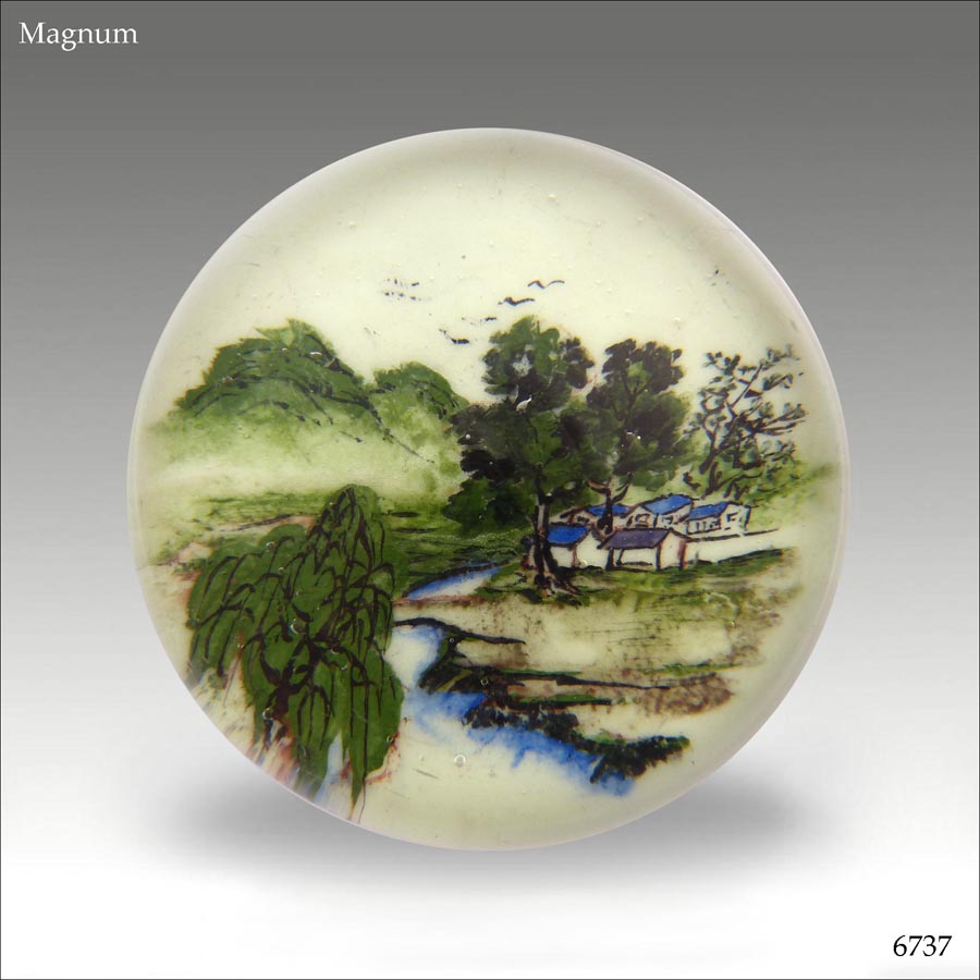 Chinese White magnum landscape paperweight (ref.6737)