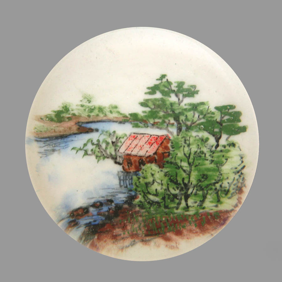 Chinese White paperweight (ref. CW 22 Boathouse)