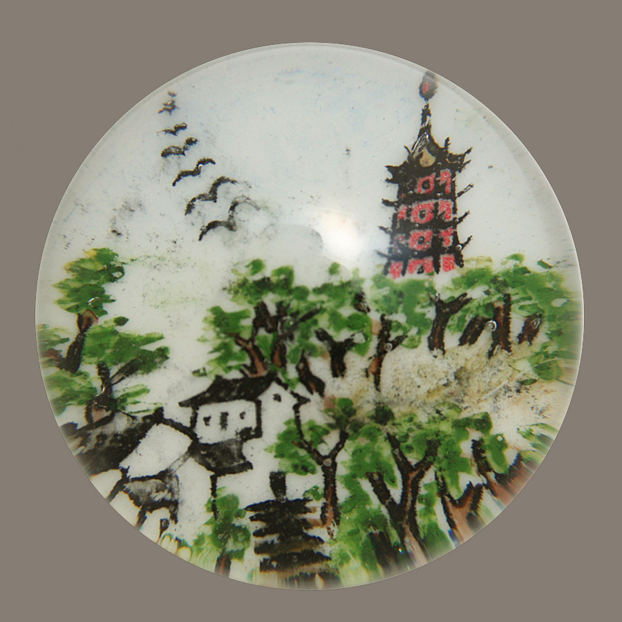 Chinese White paperweight (ref. CW 23 pagoda)