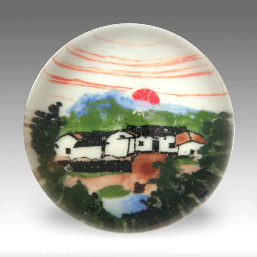Chinese White paperweight (ref. CW PM 15 village)