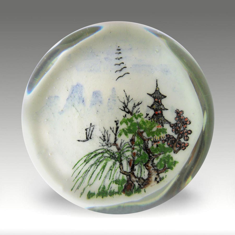 Chinese White paperweight (ref. CW SB Landscape)