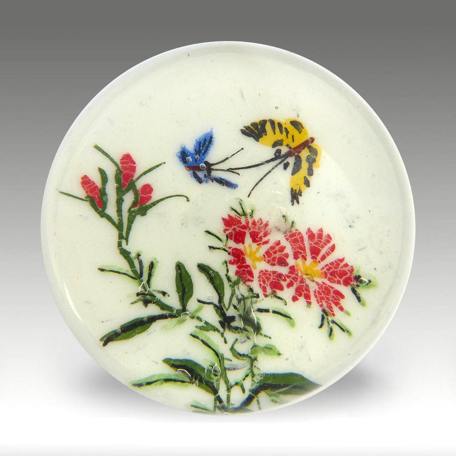 Chinese White paperweight (ref. CW Two butterflies)