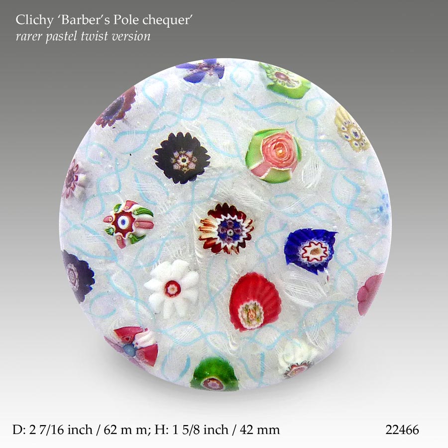 Clichy Barber's Pole paperweight (ref.22466)