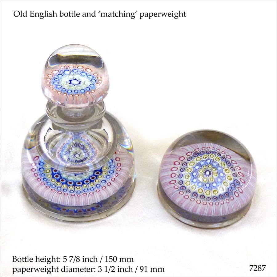 Old English millefiori bottle paperweight (ref. 7287)