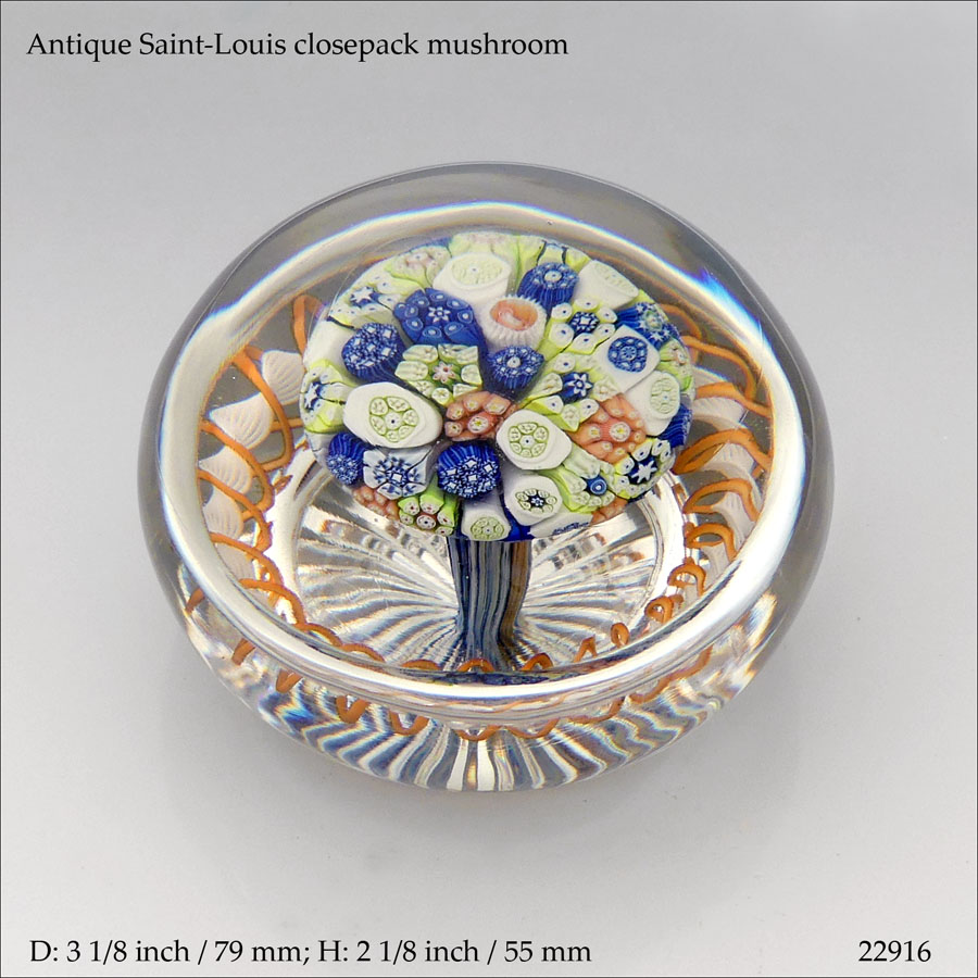 Antique Saint Louis mushroom paperweight (ref. 22916)