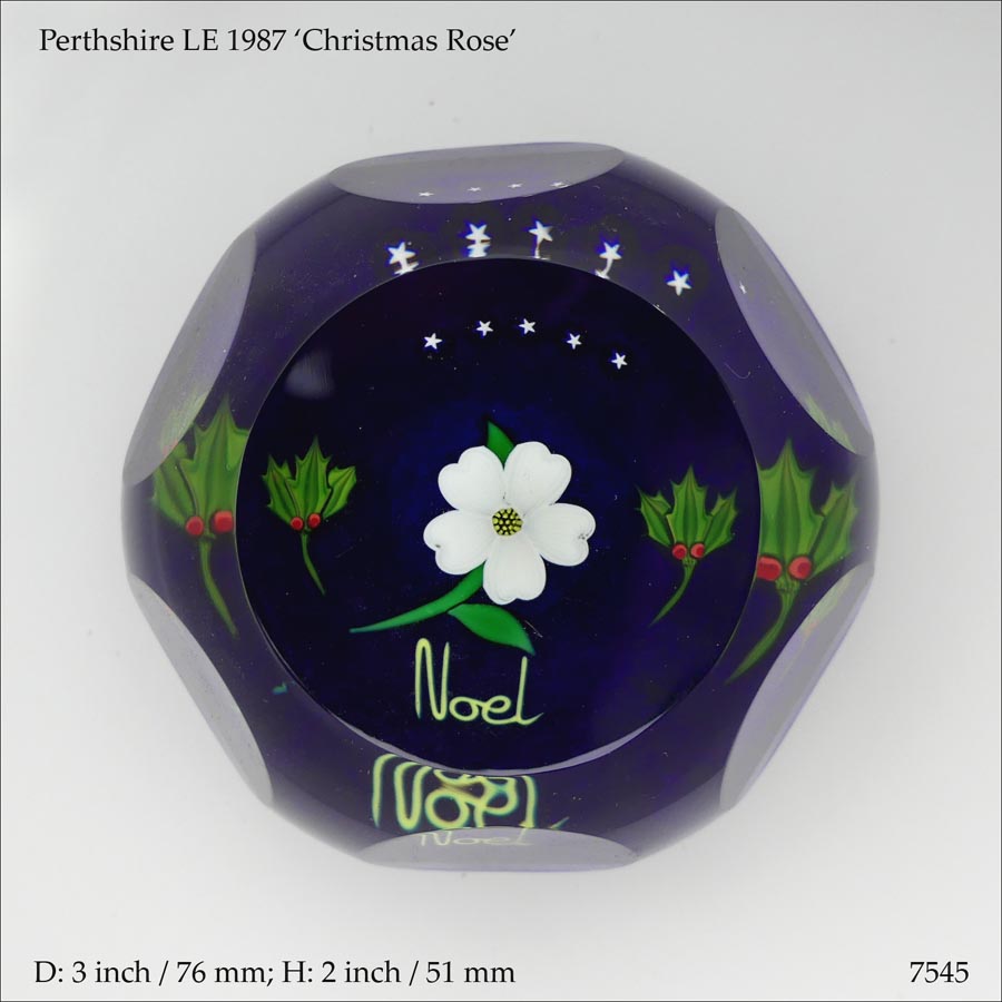 Perthshire Xmas 1987 paperweight (ref. 7545)