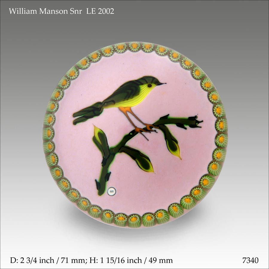 William Manson 2002 paperweight (ref. 7340)