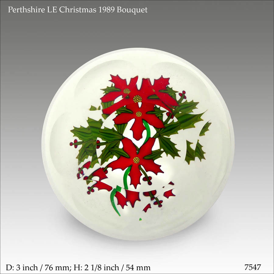 Perthshire Xmas 1989 paperweight (ref. 7547)