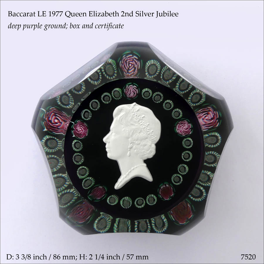 Baccarat 1977 QE2 Jubilee paperweight (ref. 7520)