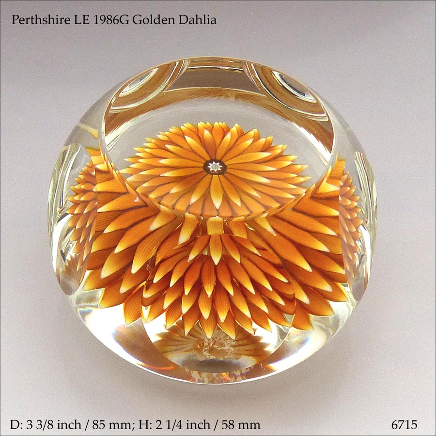 Perthshire Golden Dahlia paperweight (ref. 6715)